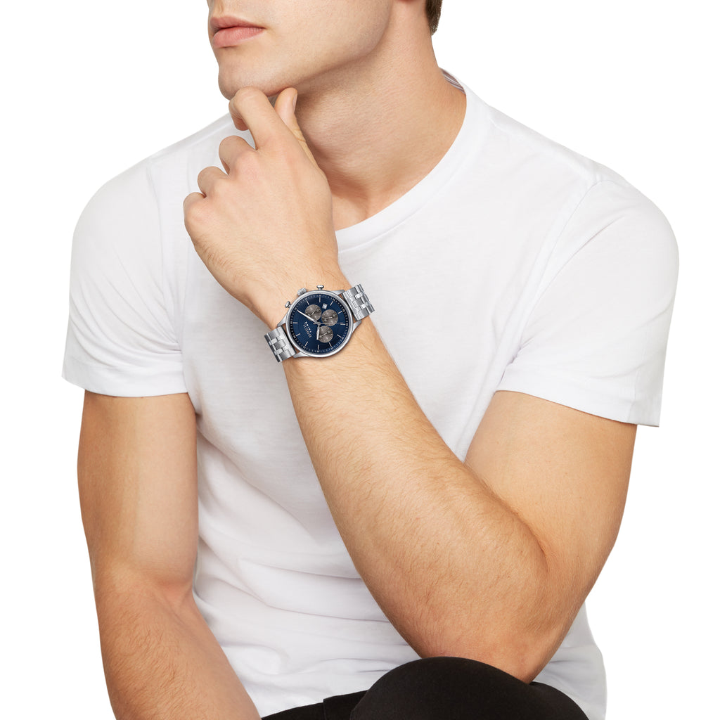 Breil Classy EW0642, dettaglio quadrante blu sunray e contatori grigi – CICCO Gioielleria