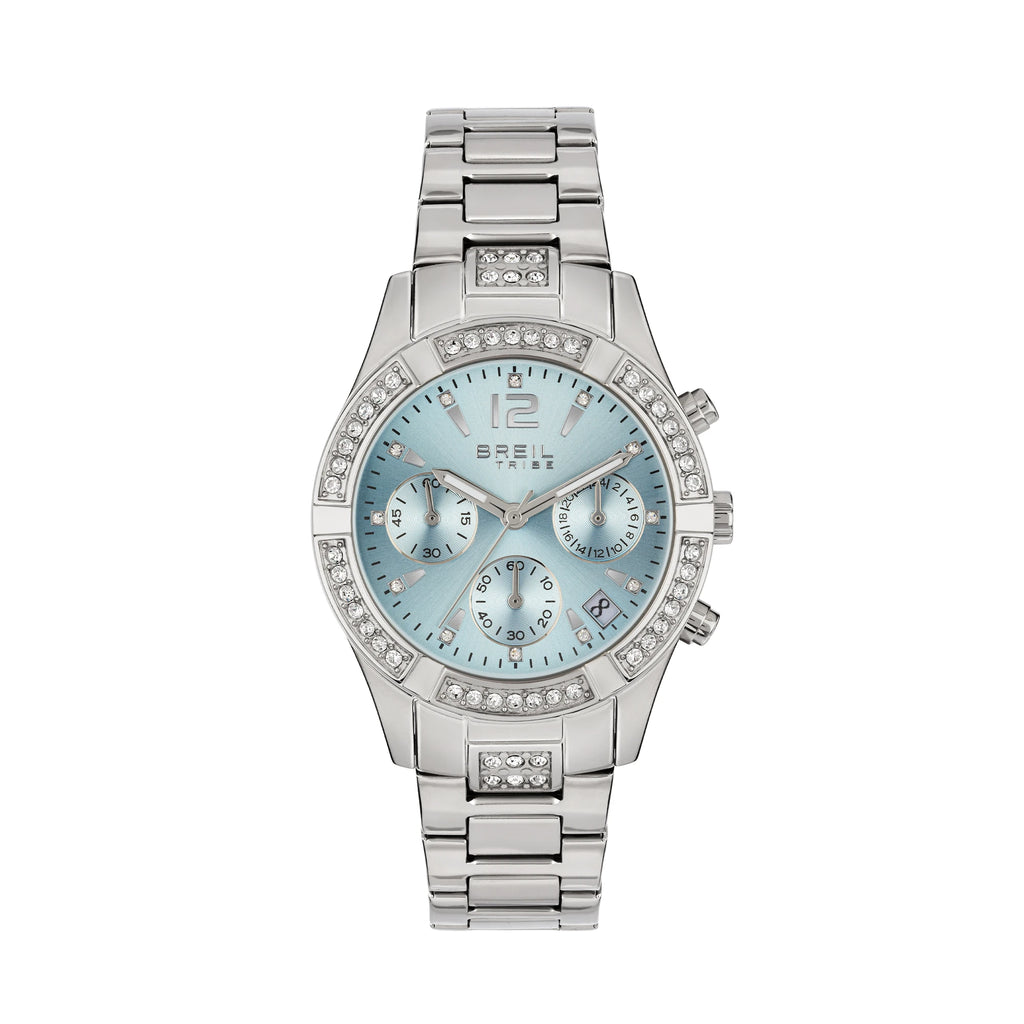 Breil C'est Chic EW0725, cronografo donna cassa acciaio 36mm quadrante ice blue con cristalli – CICCO Gioielleria