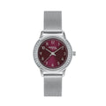 Breil Eye to Eye EW0804 | Orologio Donna Solo Tempo Ruby Wine Sunray Mesh Pavé Cristalli Vista Frontale | Gioielleria CICCO

