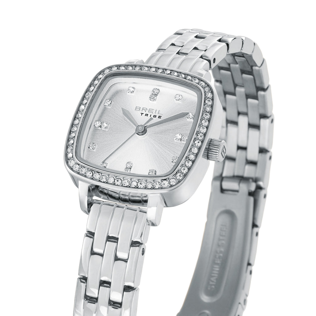Dettaglio dell’orologio Breil EW0848 con quadrante sunray e cristalli, CICCO Gioielleria