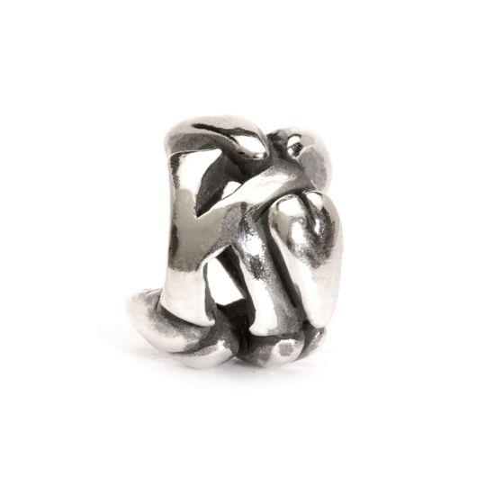 Trollbeads TAGBE-10070 Lettera K – Bead in argento sterling 925, Collezione Museo, da CICCO Gioielleria