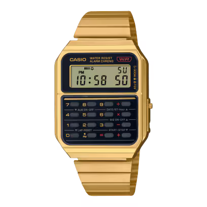 Casio Vintage CA-53W-3BEF dettaglio tastiera calcolatrice display digitale retrò