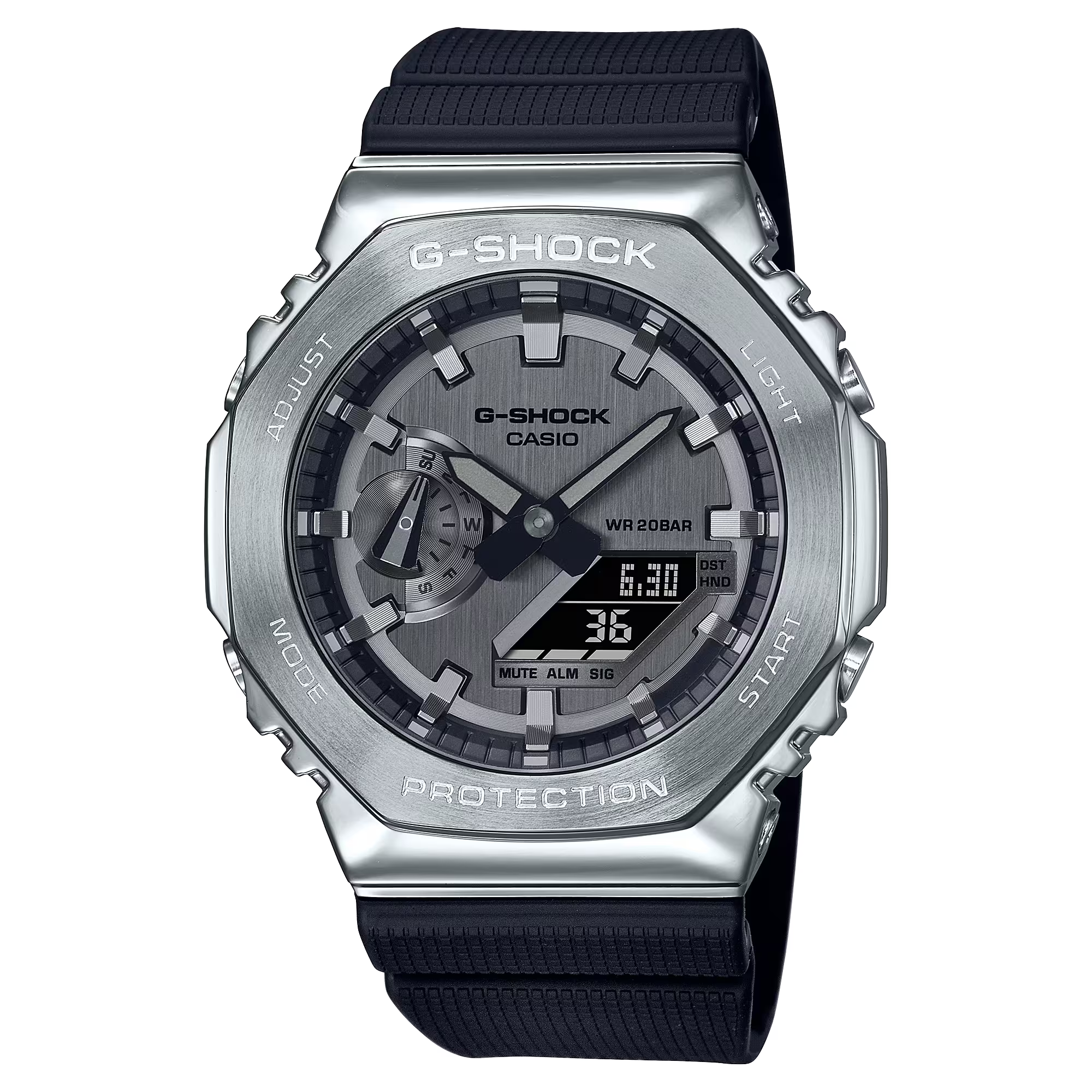 Casio G-Shock GM-2100-1AER orologio uomo lunetta ottagonale acciaio inossidabile quadrante
