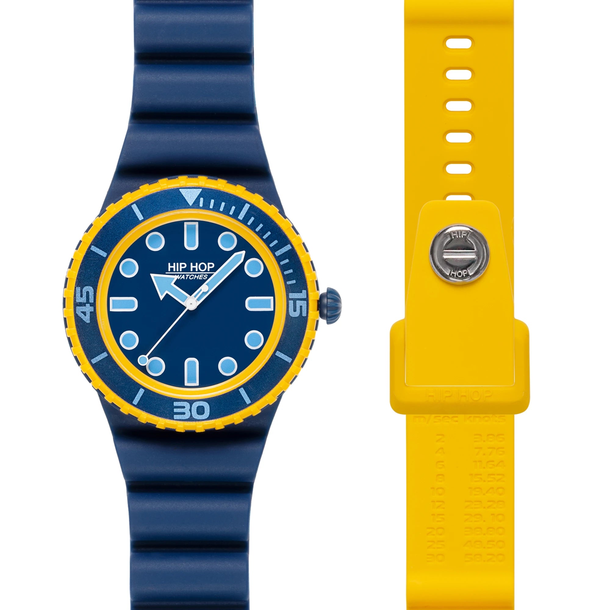 Orologio Hip Hop Master Giallo Blu – Sportivo con Lunetta Girevole | HWU1261