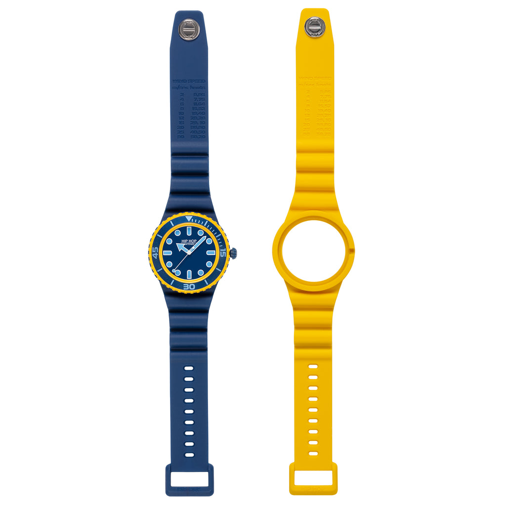 Orologio Hip Hop Master Giallo Blu – Sportivo con Lunetta Girevole | HWU1261
