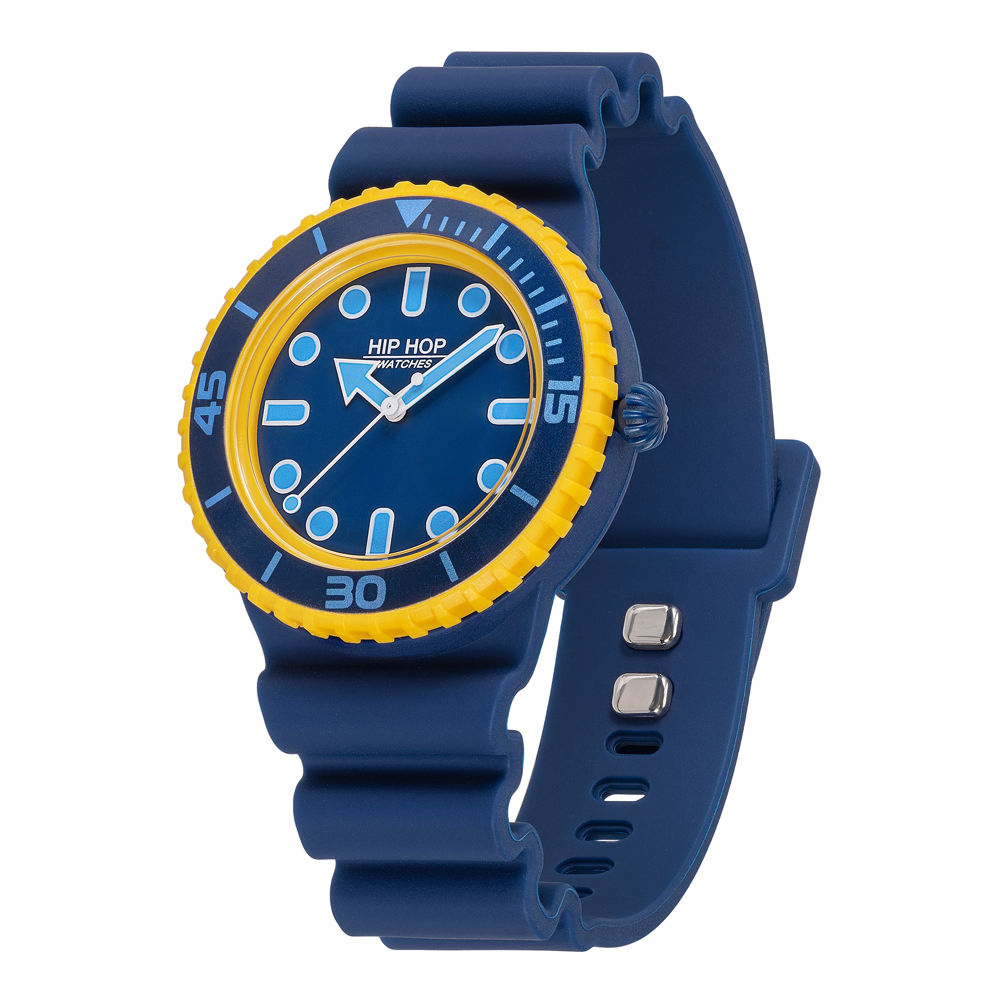 Orologio Hip Hop Master Giallo Blu – Sportivo con Lunetta Girevole | HWU1261