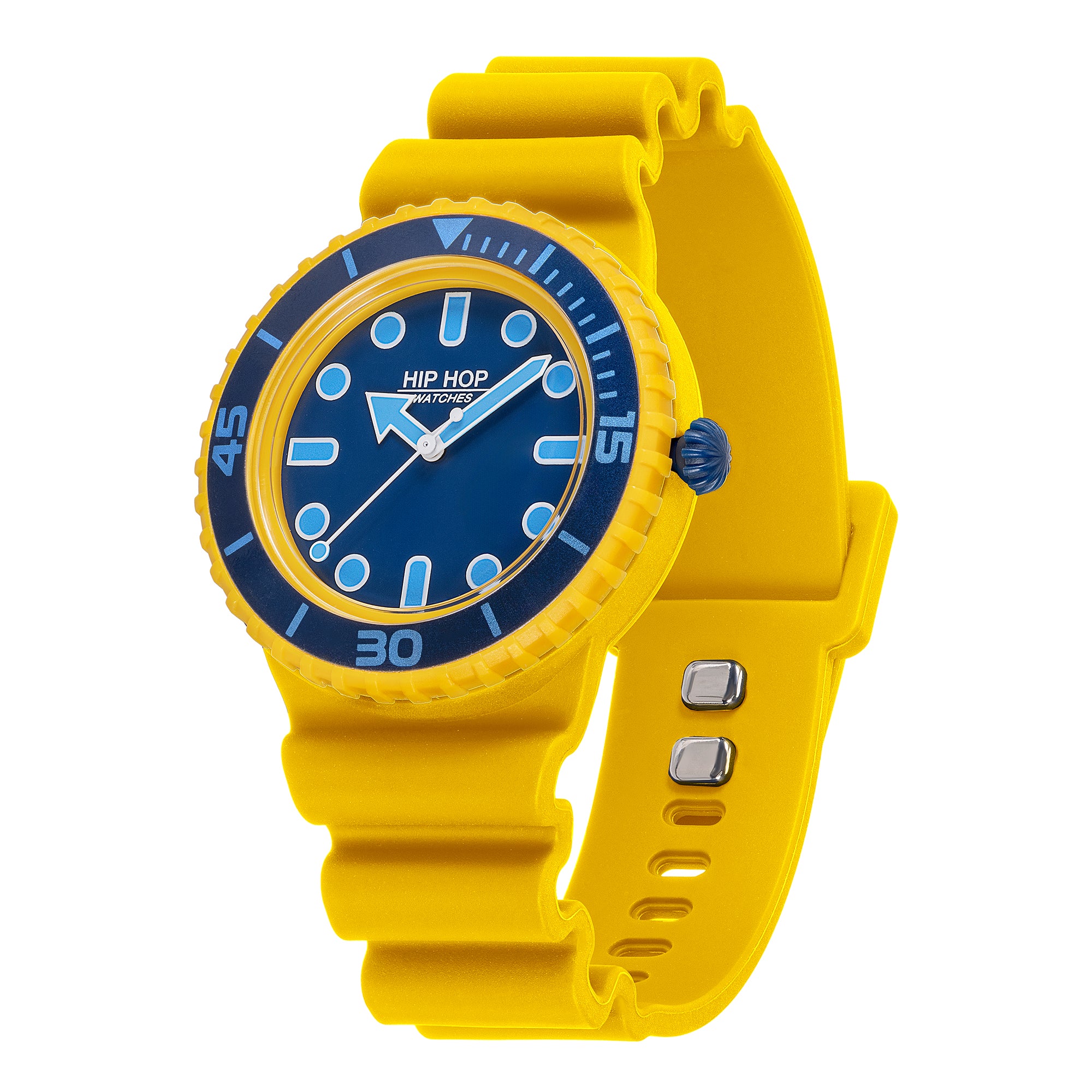Orologio Hip Hop Master Giallo Blu – Sportivo con Lunetta Girevole | HWU1261