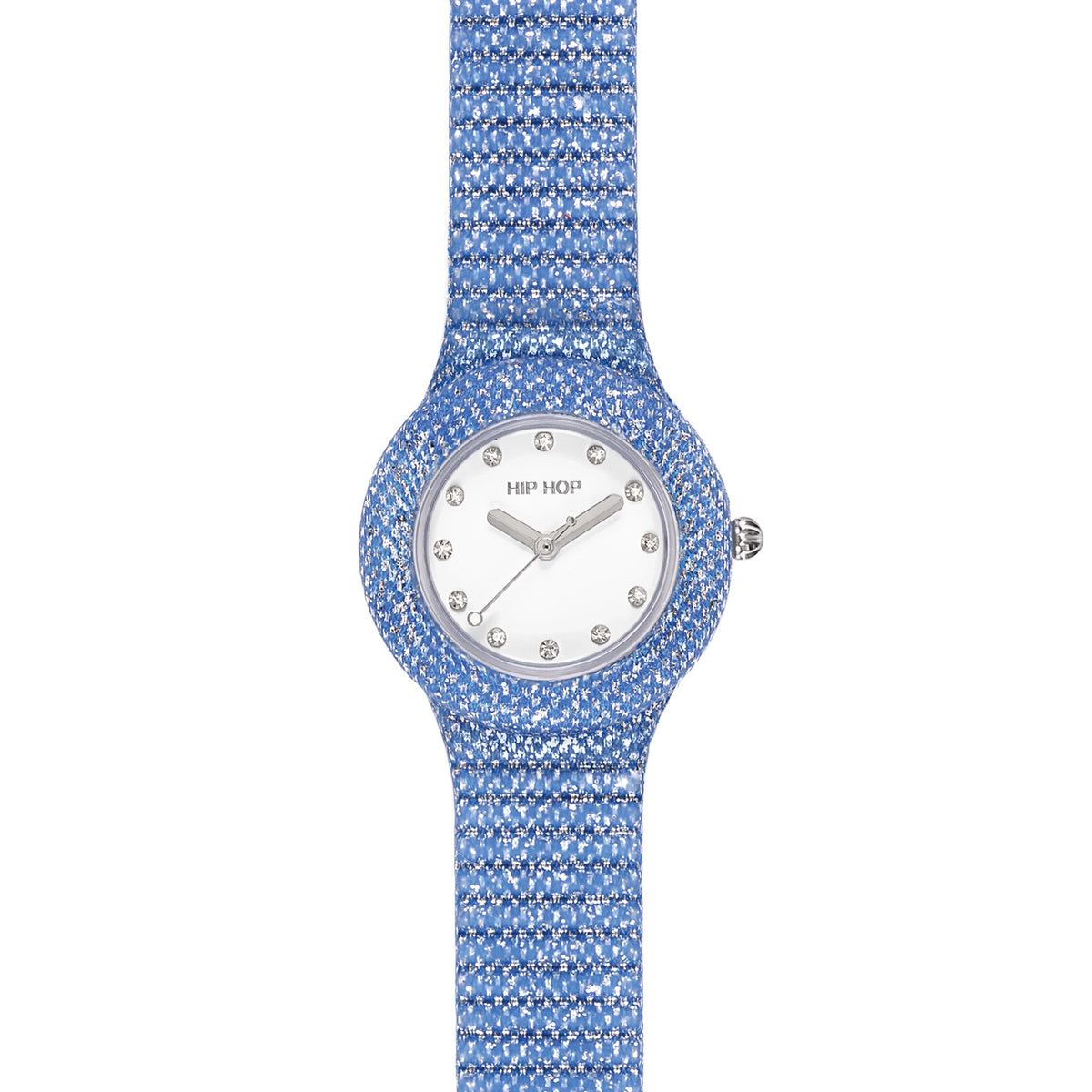 Orologio Hip Hop Shimmer Crush HWU1337 blu denim con cinturino in silicone e lurex – CICCO Gioielleria