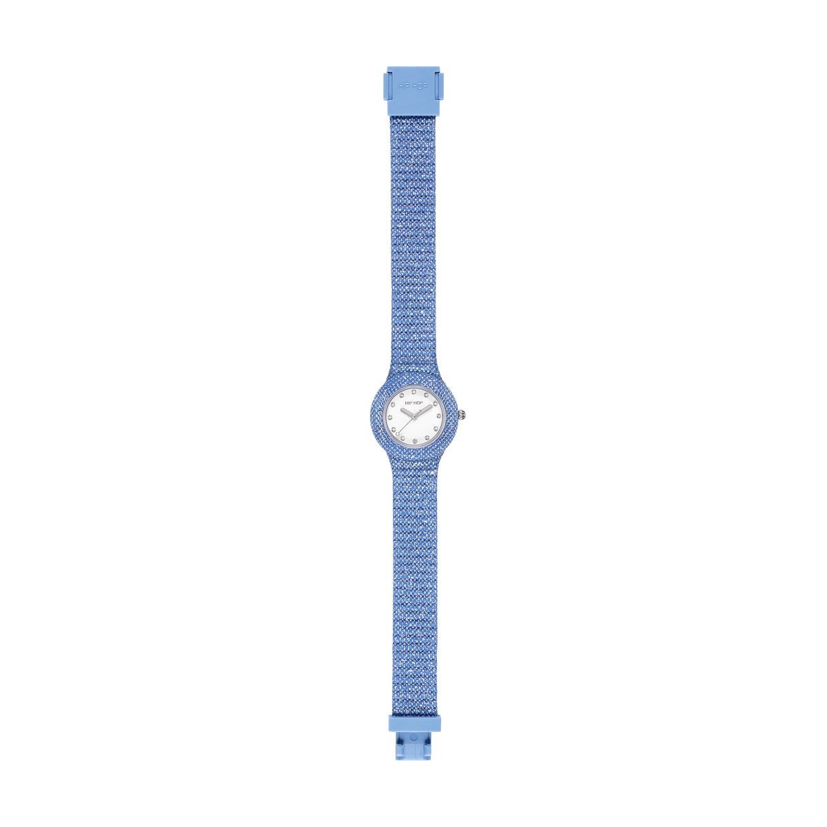 ettagli dell’orologio Hip Hop Shimmer Crush HWU1337 con cinturino RPL blue denim – CICCO Gioielleria⠋