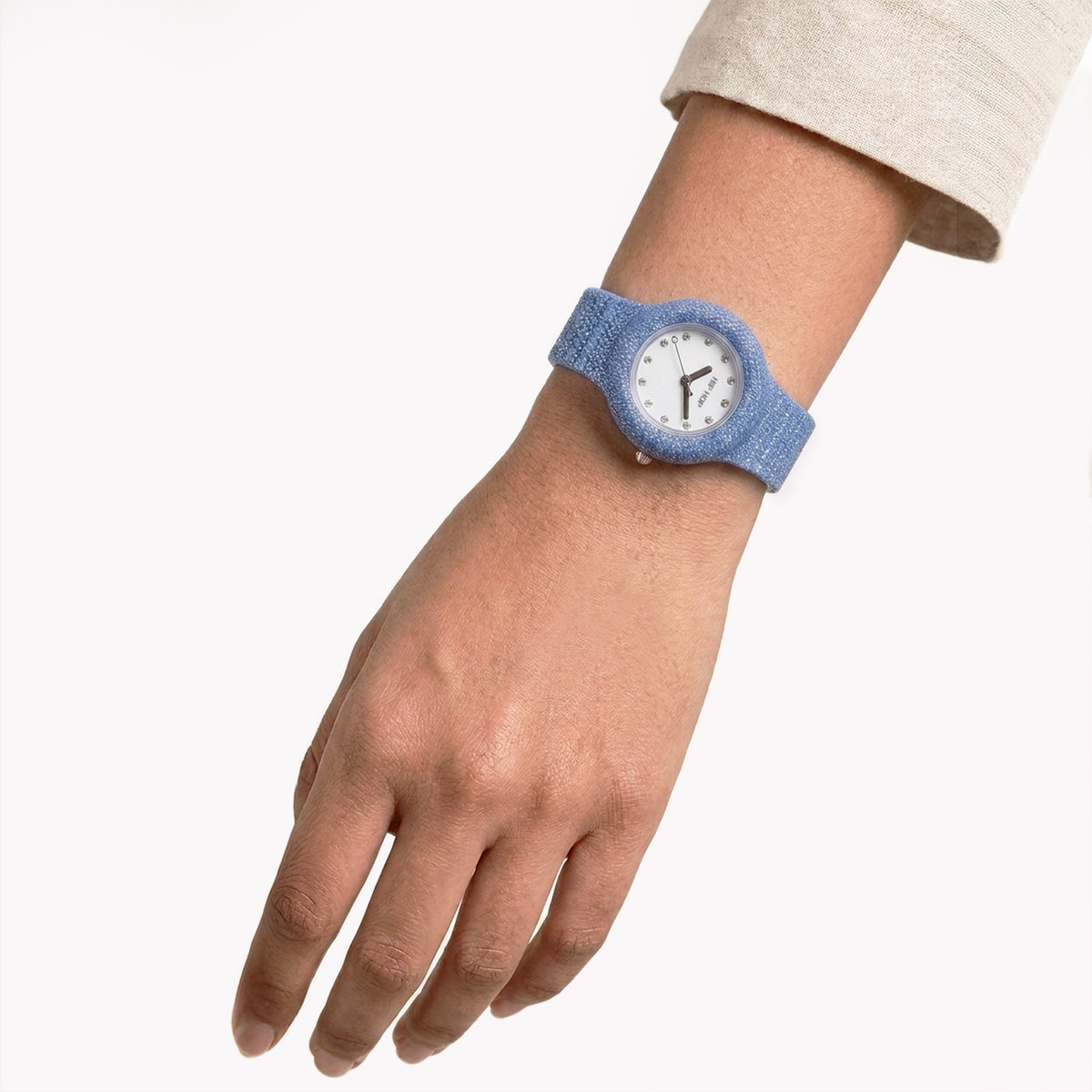 Orologio blu Hip Hop Shimmer Crush indossato – CICCO Gioielleria
