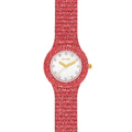 Orologio Hip Hop Shimmer Crush HWU1338 rosso con cinturino lurex e quadrante con sfere color oro