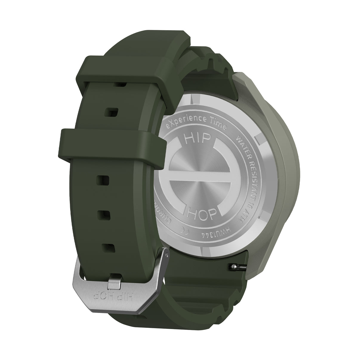 Orologio Hip Hop XT10 HWU1347 Urban Olive – Vista posteriore con dettaglio della cassa e della fibbia