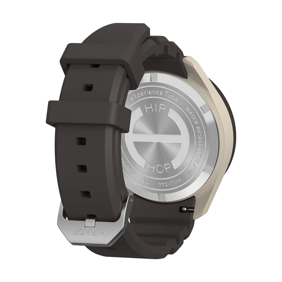 Orologio Hip Hop XT10 HWU1348 Dark Chocolate – Vista posteriore con dettaglio della cassa e della fibbia