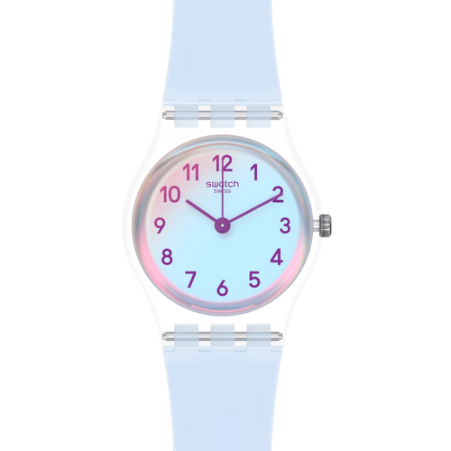 Swatch Lady LK396 Casual Blue – Vista laterale cassa Lady azzurra – SWATCH