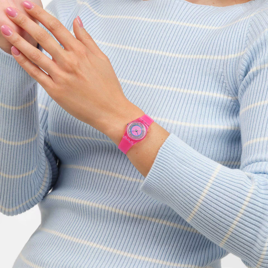 Orologio Swatch PRISMATICALLY PINK LP166 – Indossato – Collezione Lady da Cicco Gioielleria