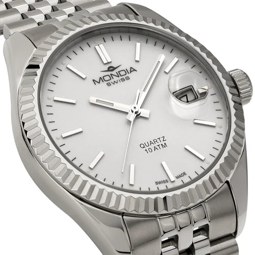 Mondia Icon Lady Jubilee MS020019 | Orologio Donna 30mm Quadrante Bianco Bracciale Jubilee Acciaio Dettaglio quadrante | Gioielleria CICCO
