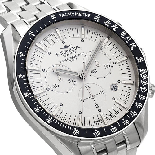 MONDIA MS015003 Icon Chrono Plus Bianco – Dettaglio quadrante bianco cronografo | CICCO Gioielleria