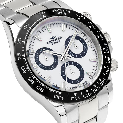 MONDIA MS015005 Icon Chrono Argento – Dettaglio quadrante argento cronografo | CICCO Gioielleria