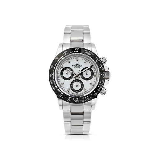 MONDIA MS015005 Icon Chrono Argento – Vista frontale orologio uomo 38,5mm | CICCO Gioielleria