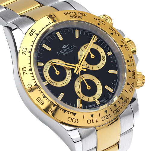 MONDIA MS015007 Icon Chrono Bicolore – Dettaglio quadrante bicolore cronografo | CICCO Gioielleria