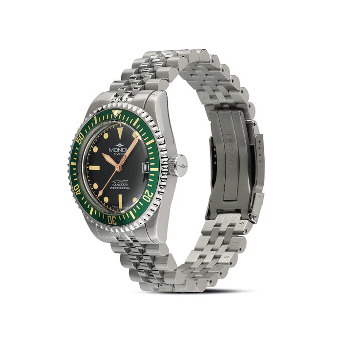 Mondia Icon History Jubilee MS018014 | Orologio Uomo 40mm Quadrante Verde Bracciale Jubilee Acciaio Dettaglio Quadrante | Gioielleria CICCO
