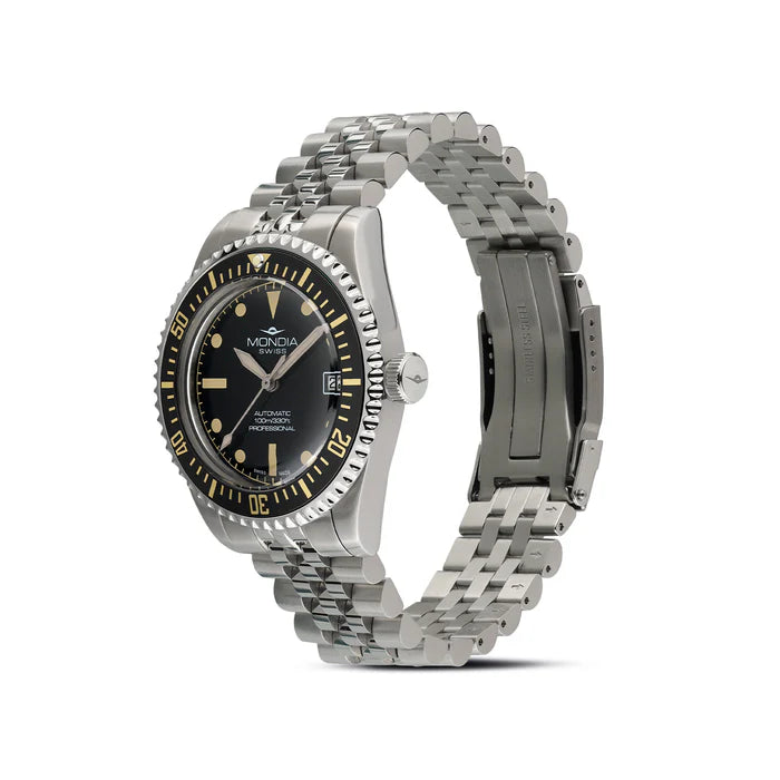 Mondia Icon History Jubilee MS018016 | Orologio Uomo 40mm Quadrante Nero Bracciale Jubilee Acciaio Dettaglio Quadrante | Gioielleria CICCO
