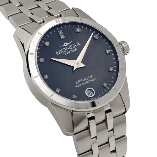MONDIA MS020006 Elegance Lady Madreperla Blu – Dettaglio quadrante madreperla blu | CICCO Gioielleria