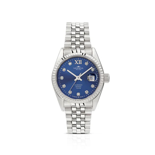 Mondia Icon Lady Diamanti Jubilee MS020015 | Orologio Donna 30mm Quadrante Bianco Diamanti Bracciale Jubilee Acciaio Vista Frontale | Gioielleria CICCO

