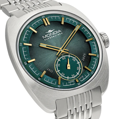 MONDIA MS030001 90th Anniversary Limited Edition – Dettaglio quadrante verde sunray | CICCO Gioielleria