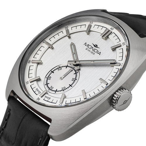 Cassa a cuscino dell’orologio MONDIA Aquaflex Leather MW020-04.