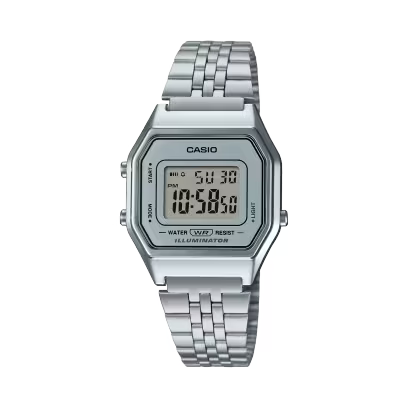 Casio Vintage LA680WEA-7EF orologio digitale donna acciaio argento cronometro LED