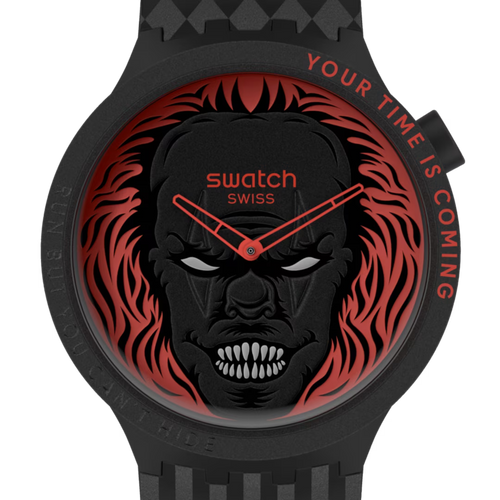 Swatch SB01B128 Your Time Is Coming – Dettaglio quadrante Big Bold con grafica edizione speciale – SWATCH