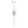 Swatch Pay SB01K102-5300 – Orologio NFC trasparente con cinturino bianco