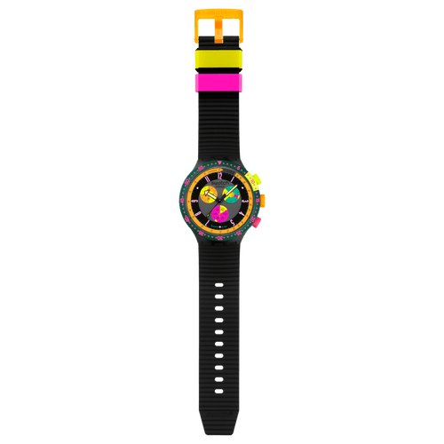Orologio Swatch Neon Seppia Chrono Big Bold SB02B104 – Cassa nera trasparente lunetta verde scuro – SWATCH – CICCO Gioielleria