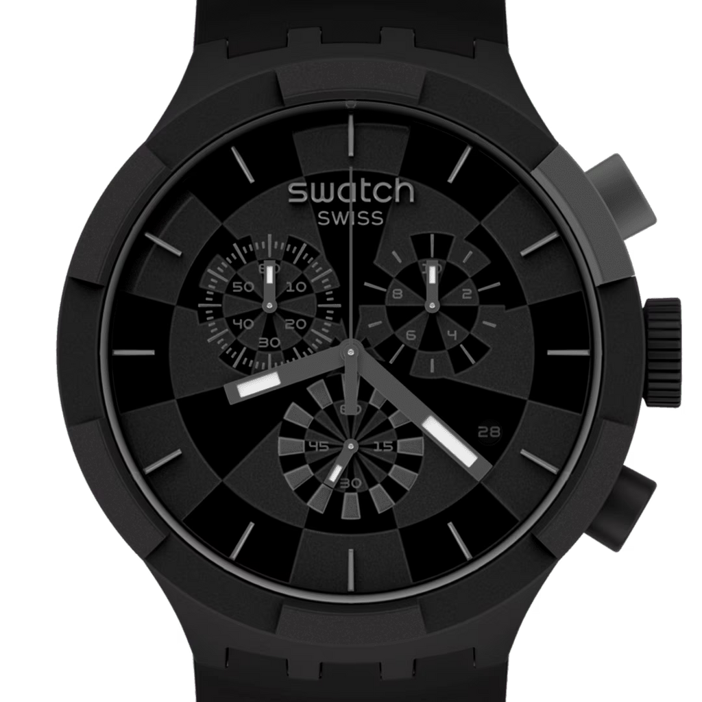Swatch Big Bold Chrono Checkpoint Black – Vista laterale cronografo oversize nero – SWATCH