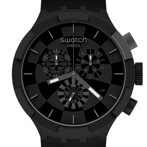 Swatch Big Bold Chrono Checkpoint Black – Vista laterale cronografo oversize nero – SWATCH