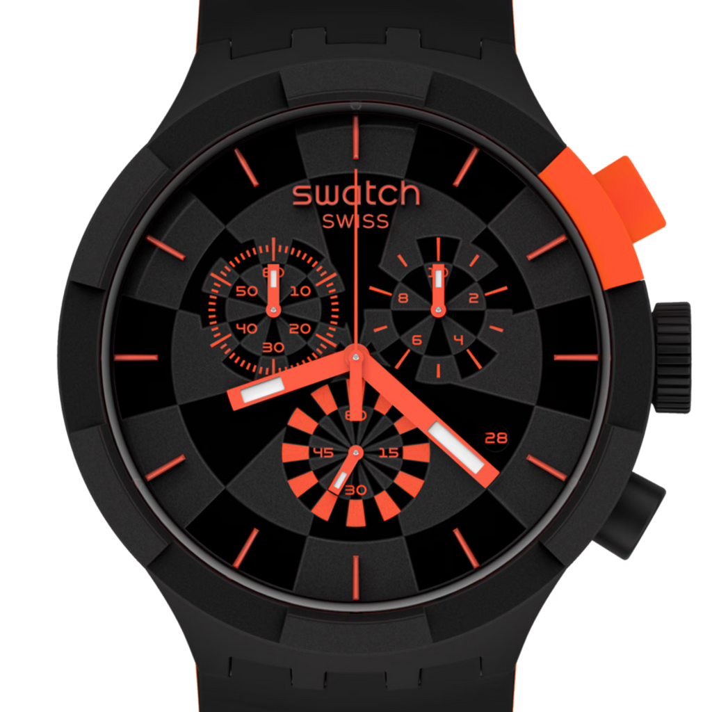 Swatch Big Bold Chrono CHECKPOINT RED SB02B402 – Vista dall'alto | Cicco Gioielleria
