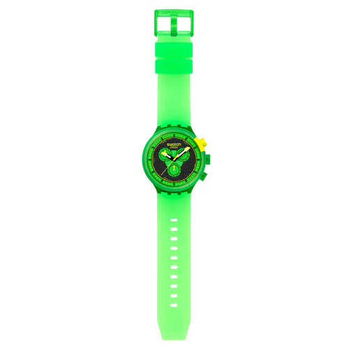 Orologio Swatch GLOWINGLY GREEN SB02G100 – Chrono Big Bold da Cicco Gioielleria