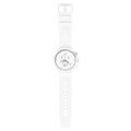 Swatch Big Bold Chrono SB02W400 Chequered White – Cronografo oversize bianco a scacchi, vista frontale – CICCO Gioielleria