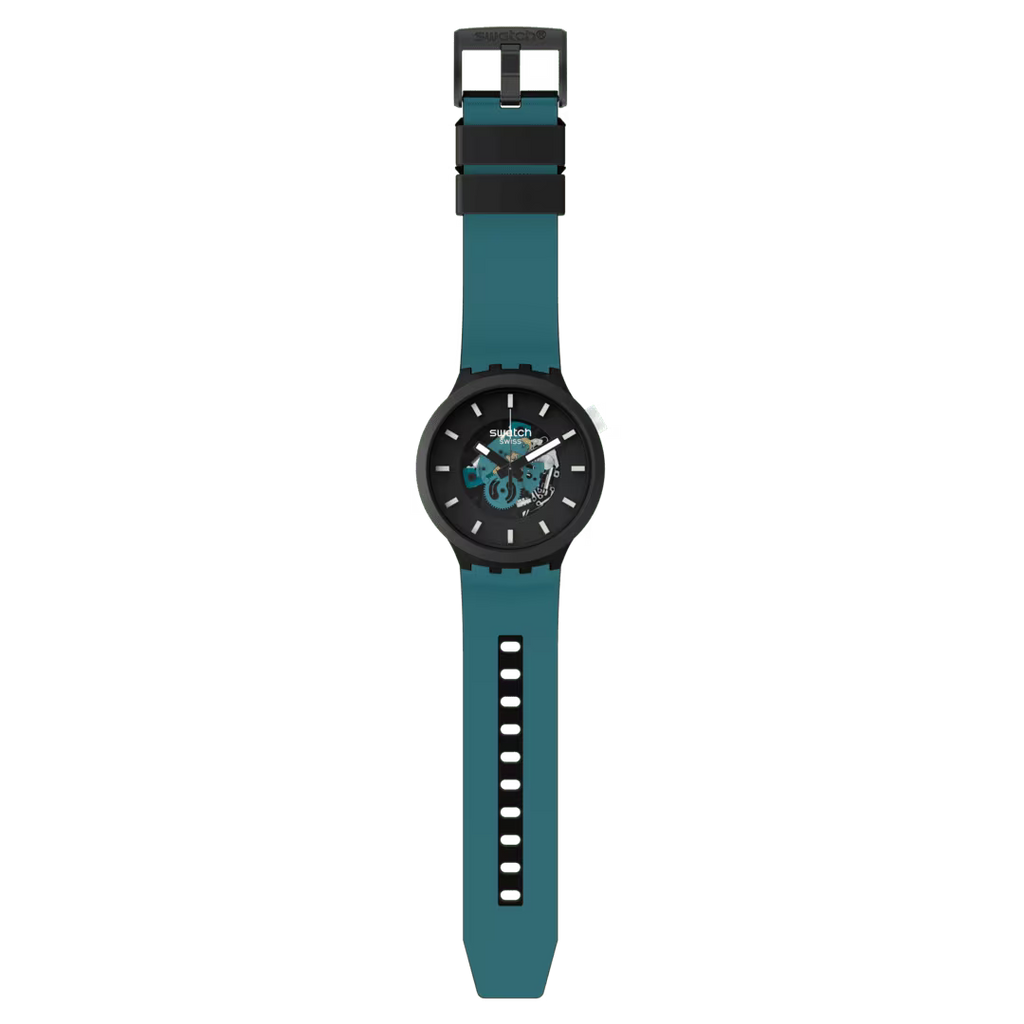 Swatch Big Bold Night Trip – Orologio oversize notturno, vista frontale su sfondo bianco – CICCO Gioielleria