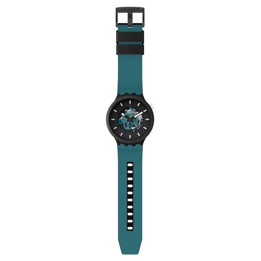 Swatch Big Bold Night Trip – Orologio oversize notturno, vista frontale su sfondo bianco – CICCO Gioielleria