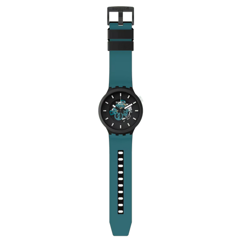 Swatch Big Bold Night Trip – Orologio oversize notturno, vista frontale su sfondo bianco – CICCO Gioielleria