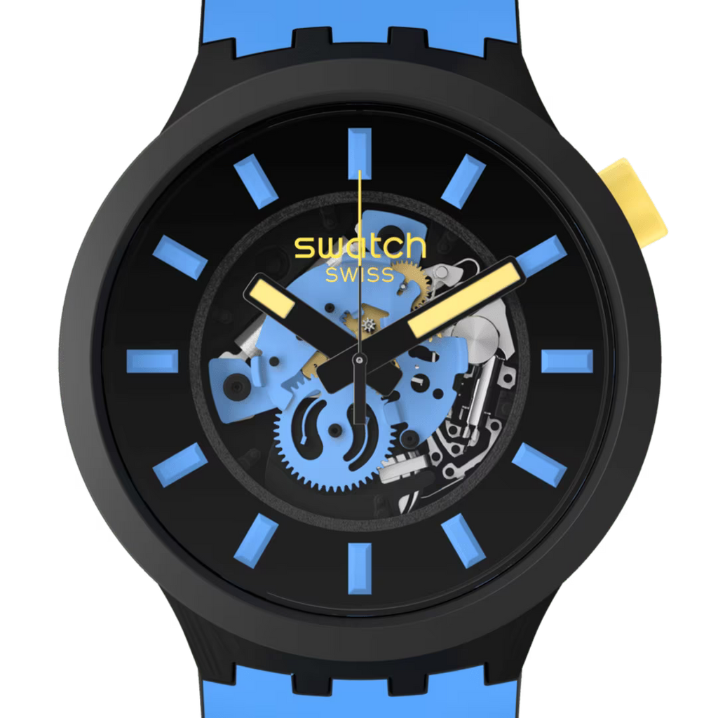 Swatch Big Bold Travel by Day – Vista laterale cassa oversize Bioceramic – SWATCH