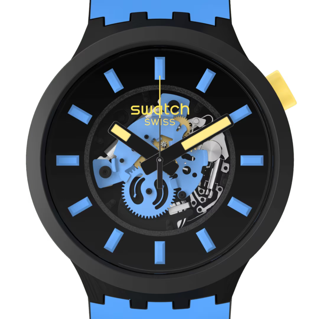 Swatch Big Bold Travel by Day – Vista laterale cassa oversize Bioceramic – SWATCH