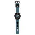 Swatch Night Trip Pay SB03B111-6000 – Big Bold Bioceramic SwatchPAY!, lunetta nera opaca, quadrante effetto 3D, cinturino silicone blu scuro