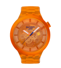 Swatch Big Bold Orange Joy – Orologio oversize arancio, vista frontale su sfondo bianco – CICCO Gioielleria