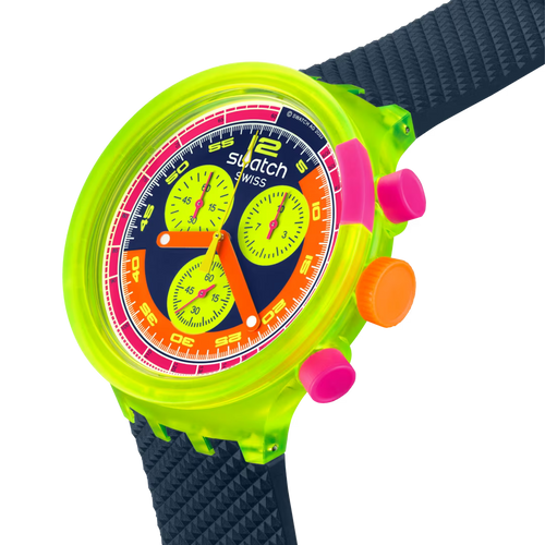 Quadrante neon multicolore Swatch Neon to the Max SB06J100 – Scala tachimetrica e indici colorati – SWATCH