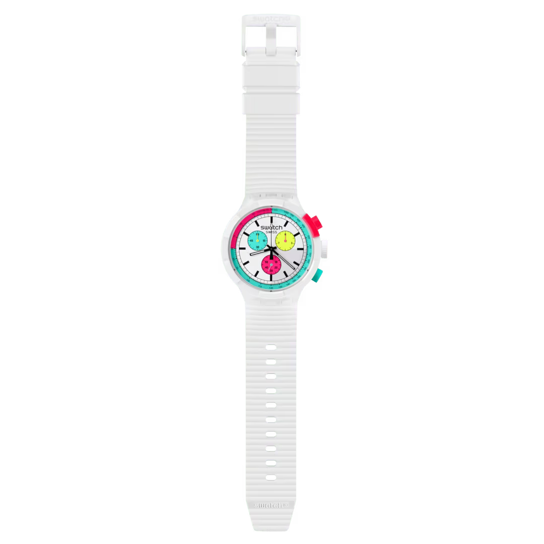 Orologio Swatch THE PURITY OF NEON SB06W100 – Chrono Big Bold da Cicco Gioielleria
