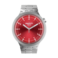 Swatch Big Bold Irony Scarlet Shimmer – Orologio oversize acciaio rosso shimmer, vista frontale – CICCO Gioielleria