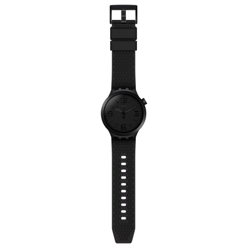 Swatch Big Bold SO27B100 Bbblack – Orologio oversize nero, vista frontale su sfondo bianco – CICCO Gioielleria